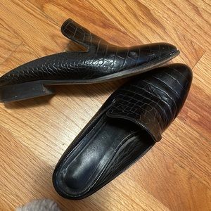 Robert Clegerie Alice Slides in Embossed Croc